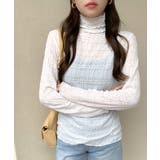 メロウハイネックシアートップス フリル レース | Riff | 詳細画像3 