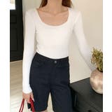 スクエアネックリブトップス リブニット 薄手ニット | Riff | 詳細画像30 