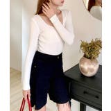 スクエアネックリブトップス リブニット 薄手ニット | Riff | 詳細画像32 