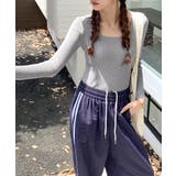 スクエアネックリブトップス リブニット 薄手ニット | Riff | 詳細画像6 