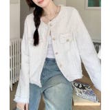 ツイードジャケット ノーカラージャケット フリンジ | Riff | 詳細画像10