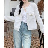 ツイードジャケット ノーカラージャケット フリンジ | Riff | 詳細画像11