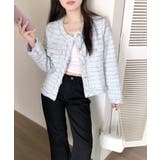 ツイードジャケット ノーカラージャケット フリンジ | Riff | 詳細画像22