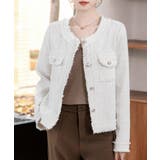 ツイードジャケット ノーカラージャケット フリンジ | Riff | 詳細画像3