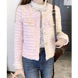 ツイードジャケット ノーカラージャケット フリンジ | Riff | 詳細画像33