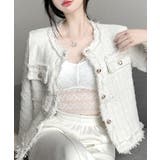 ツイードジャケット ノーカラージャケット フリンジ | Riff | 詳細画像4