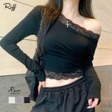 レース切り替えオフショル ワンショル ストレッチ | Riff | 詳細画像1 