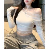 レース切り替えオフショル ワンショル ストレッチ | Riff | 詳細画像19 