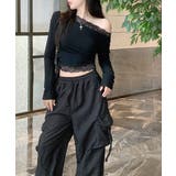 レース切り替えオフショル ワンショル ストレッチ | Riff | 詳細画像3 