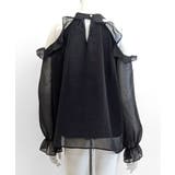 パールネックオープンショルダーシフォンブラウス フリル 肩開き | Riff | 詳細画像16 