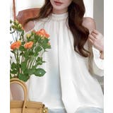 パールネックオープンショルダーシフォンブラウス フリル 肩開き | Riff | 詳細画像8 