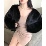 ブラック | カラーファージャケット ショートコート ブルゾン | Riff