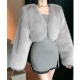 グレー | カラーファージャケット ショートコート ブルゾン | Riff