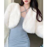 ホワイト | カラーファージャケット ショートコート ブルゾン | Riff