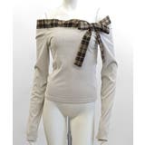 チェックリボンオフショルトップス オフショルダー Tシャツ | Riff | 詳細画像23 