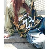 迷彩柄ナンバープリントトップス メッシュ Vネック | Riff | 詳細画像14 