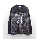 迷彩柄ナンバープリントトップス メッシュ Vネック | Riff | 詳細画像16 