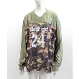 迷彩柄ナンバープリントトップス メッシュ Vネック | Riff | 詳細画像18 