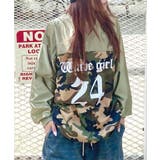 迷彩柄ナンバープリントトップス メッシュ Vネック | Riff | 詳細画像9 