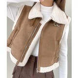 ベージュ | ムートンボアベスト ジップベスト ジャケット | Riff