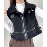 ブラック | ムートンボアベスト ジップベスト ジャケット | Riff