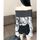 タイダイ柄オフショルトップス オフショルダー シアー | Riff | 詳細画像10 