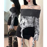 タイダイ柄オフショルトップス オフショルダー シアー | Riff | 詳細画像13 