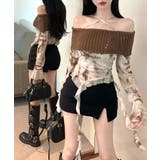 タイダイ柄オフショルトップス オフショルダー シアー | Riff | 詳細画像7 