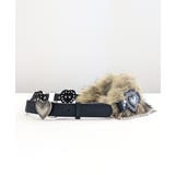 ハートバックルチェーン付きファーベルト フェイクファー 太ベルト | Riff | 詳細画像17