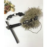 ブラック | ハートバックルチェーン付きファーベルト フェイクファー 太ベルト | Riff