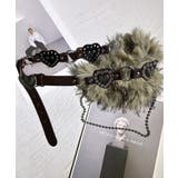 ブラウン | ハートバックルチェーン付きファーベルト フェイクファー 太ベルト | Riff