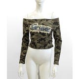 迷彩柄オフショルトップス ロゴ刺繍 オフショルダー | Riff | 詳細画像14 