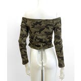 迷彩柄オフショルトップス ロゴ刺繍 オフショルダー | Riff | 詳細画像16 