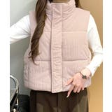ピンク | コーデュロイ中綿ベスト ダウンベスト ジャケット | Riff