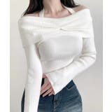 ホルターネックオフショルリブニット オフショルダー リブ編み | Riff | 詳細画像17 