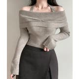 ホルターネックオフショルリブニット オフショルダー リブ編み | Riff | 詳細画像4 