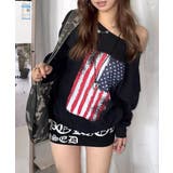 星条旗プリントトレーナー ロゴプリント ロゴ | Riff | 詳細画像16