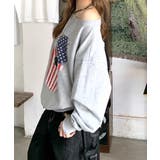 星条旗プリントトレーナー ロゴプリント ロゴ | Riff | 詳細画像9