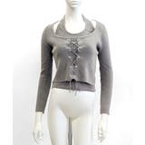 ホルターネックレイヤード風レースアップリブニット フェイクレイヤード ドッキング | Riff | 詳細画像20 