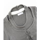 ホルターネックレイヤード風レースアップリブニット フェイクレイヤード ドッキング | Riff | 詳細画像23 