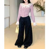 シフォンブラウスレイヤード風ニット カーディガン フリル | Riff | 詳細画像17 