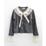 シフォンブラウスレイヤード風ニット カーディガン フリル | Riff | 詳細画像26 