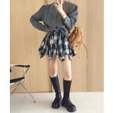 チェック柄ミニスカート インナーパンツ付き アシンメトリー | Riff | 詳細画像16 