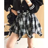 チェック柄ミニスカート インナーパンツ付き アシンメトリー | Riff | 詳細画像2 