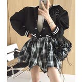 チェック柄ミニスカート インナーパンツ付き アシンメトリー | Riff | 詳細画像8 