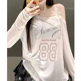 ラインストーンロゴワンショルダーロンT ドッキング レイヤード | Riff | 詳細画像13 