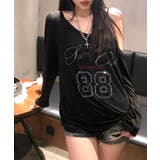 ラインストーンロゴワンショルダーロンT ドッキング レイヤード | Riff | 詳細画像17 