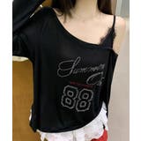 ラインストーンロゴワンショルダーロンT ドッキング レイヤード | Riff | 詳細画像22 