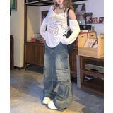 ラインストーンロゴワンショルダーロンT ドッキング レイヤード | Riff | 詳細画像4 