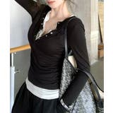 ヘンリーネックレイヤード風トップス フェイクレイヤード ドッキング | Riff | 詳細画像20 